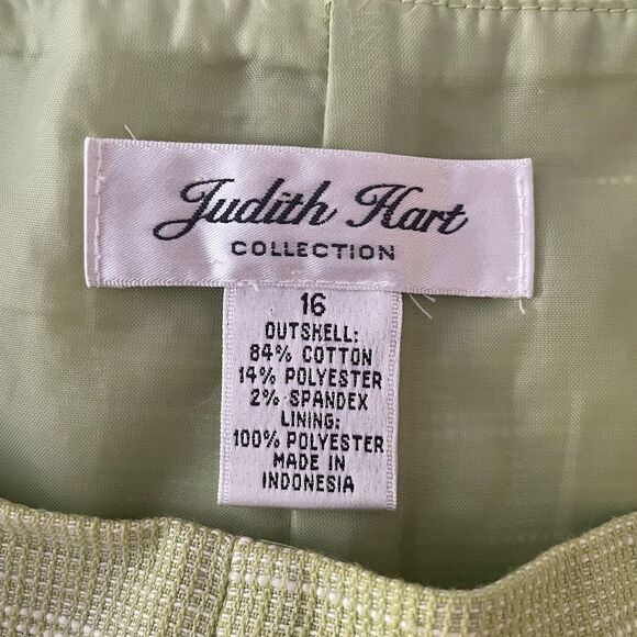 Judith Hart Collection Kohlrabi Green A-Line flared midi skirt fully lined Sz 16 - Picture 4 of 8